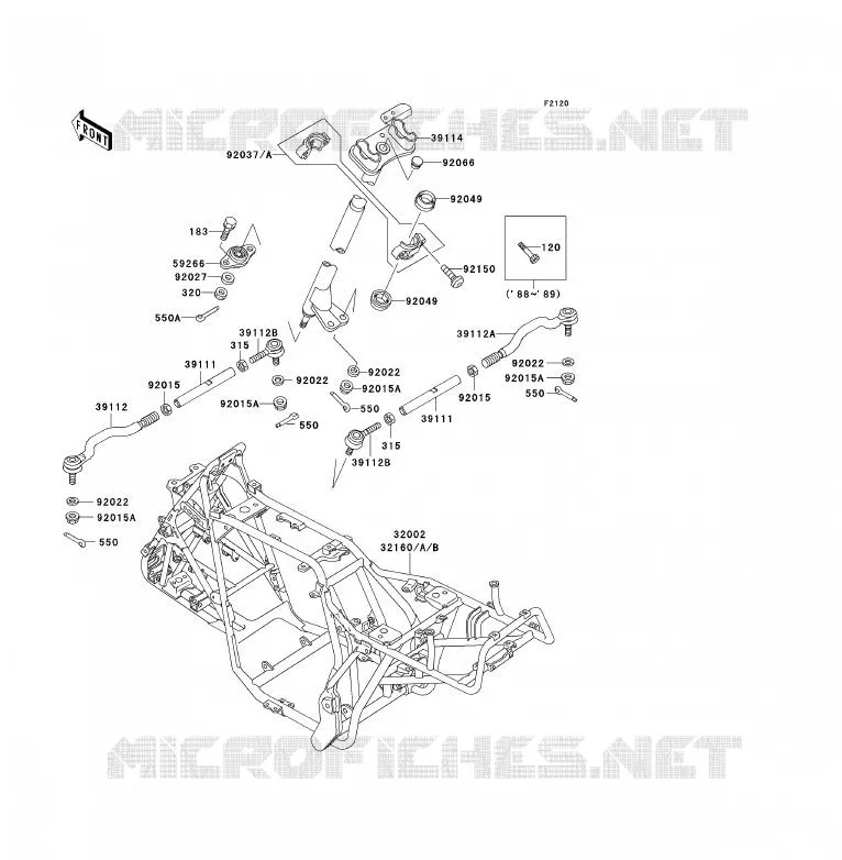 CHASSIS Kawasaki QUAD 300 1990 KLF300  KLF300-B3