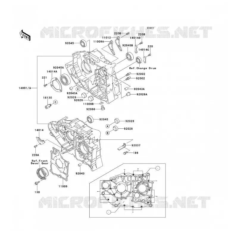 CRANKCASE(S) Kawasaki QUAD 300 1990 KLF300  KLF300-B3