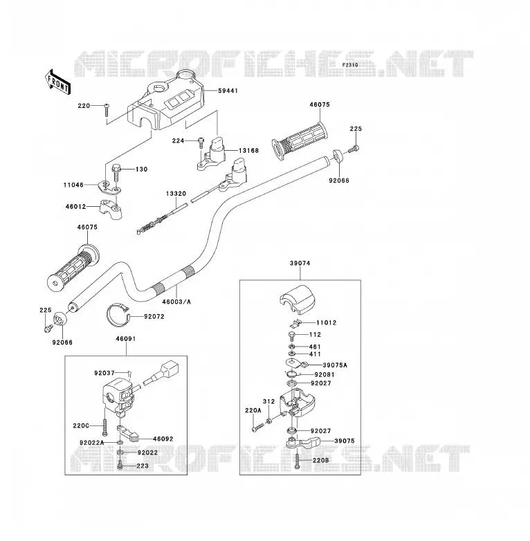 HANDLEBAR Kawasaki QUAD 300 1991 KLF300  KLF300-B4