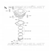 CYLINDER   PISTON  voor Kawasaki KLF300 1992