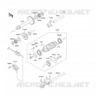 GEAR CHANGE DRUM   SHIFT FORKS voor Kawasaki KLF300 1993