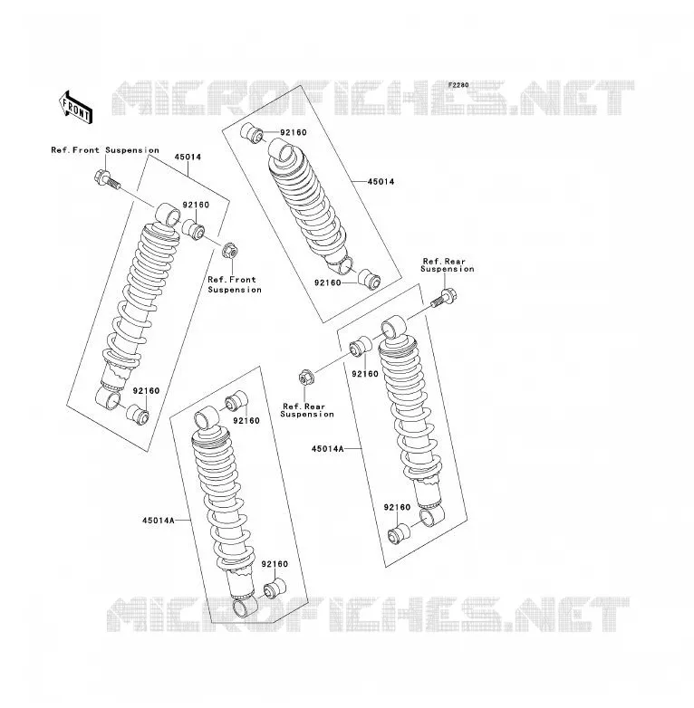 SUSPENSION - SHOCK ABSORBER Kawasaki QUAD 300 1993 KLF300  KLF300-B6