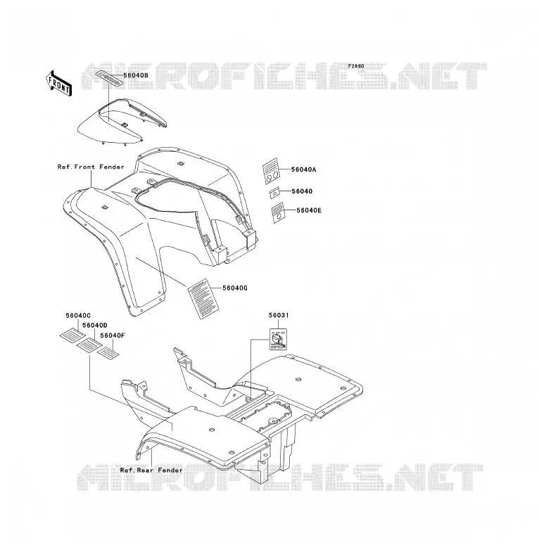 LABELS Kawasaki QUAD 300 1993 KLF300  KLF300-B6