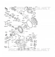 DRIVE SHAFT   FINAL GEAR voor Kawasaki KLF300 1994