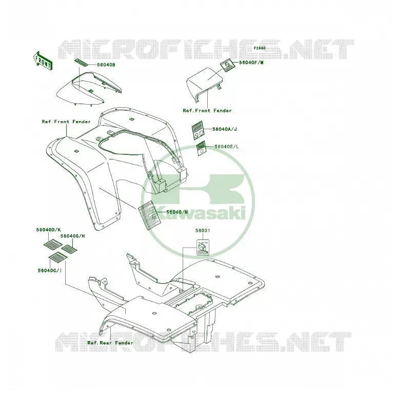 LABELS Kawasaki QUAD 300 1994 KLF300  KLF300-B7