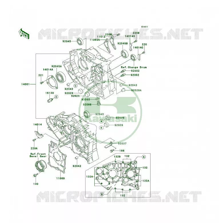 CRANKCASE(S) Kawasaki QUAD 300 1996 KLF300  KLF300-B9