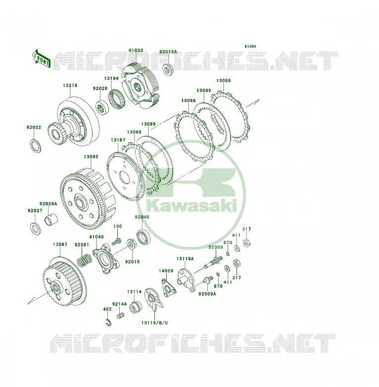 CLUTCH Kawasaki QUAD 300 1989 KLF300 4X4  KLF300-C1