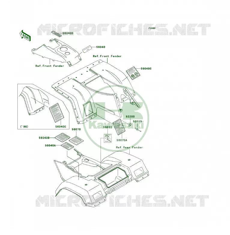 LABELS(AS) Kawasaki QUAD 300 1999 KLF300 4X4  KLF300-C11