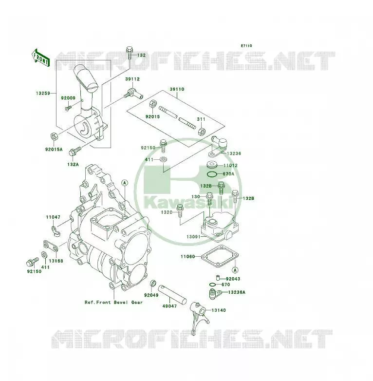 CONTROL Kawasaki QUAD 300 2000 KLF300 4X4  KLF300-C12