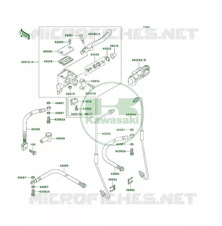 FRONT MASTER CYLINDER Kawasaki QUAD 300 2000 KLF300 4X4  KLF300-C12