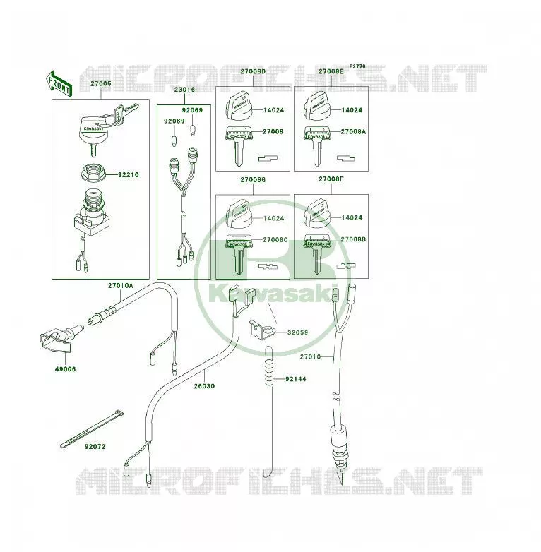 SWITCH Kawasaki QUAD 300 2000 KLF300 4X4  KLF300-C12