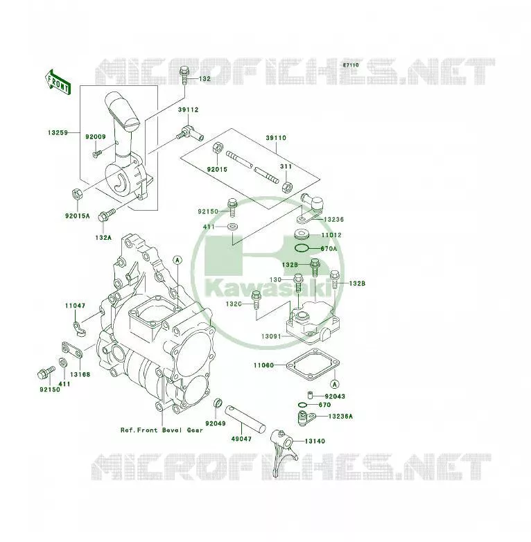 CONTROL Kawasaki QUAD 300 2001 KLF300 4X4  KLF300-C13