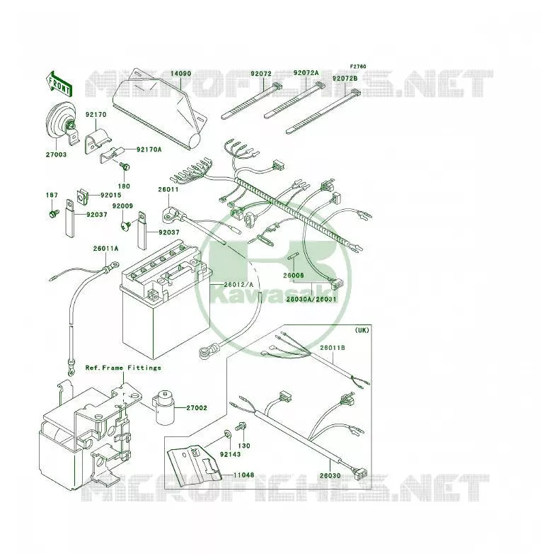 CHASSIS ELECTRICAL EQUIPMENT Kawasaki QUAD 300 2003 KLF300 4X4  KLF300-C15