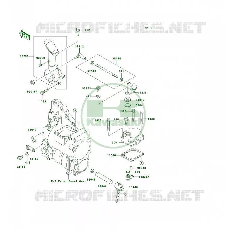 CONTROL Kawasaki QUAD 300 2003 KLF300 4X4  KLF300-C15