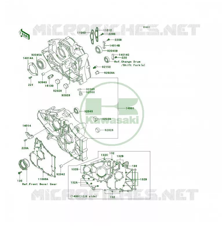 CRANKCASE(S) Kawasaki QUAD 300 2003 KLF300 4X4  KLF300-C15