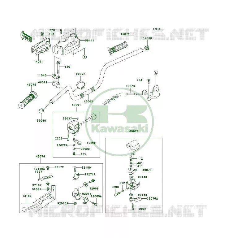 HANDLEBAR Kawasaki QUAD 300 2003 KLF300 4X4  KLF300-C15
