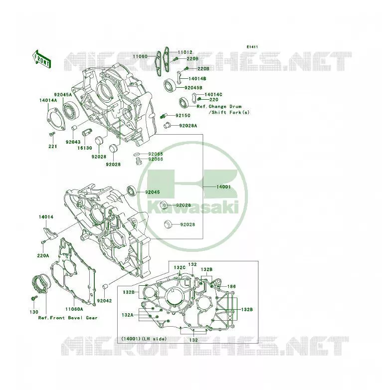 CRANKCASE(S) Kawasaki QUAD 300 2004 KLF300 4X4  KLF300-C16