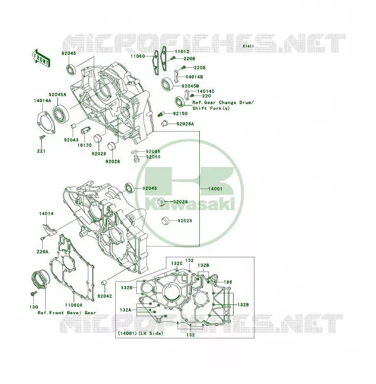 CRANKCASE(S) Kawasaki QUAD 300 2004 KLF300 4X4  KLF300-C16