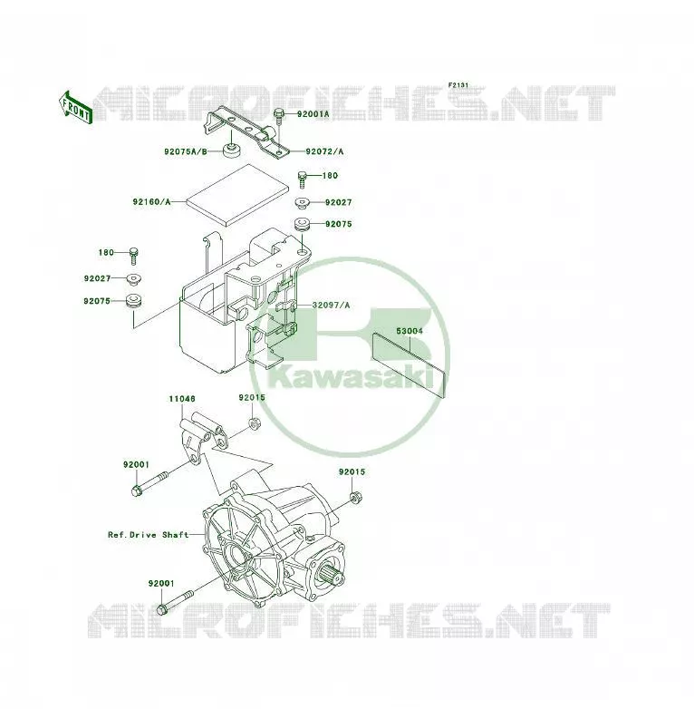 FRAME PARTS (COUVERTURE) Kawasaki QUAD 300 2004 KLF300 4X4  KLF300-C16