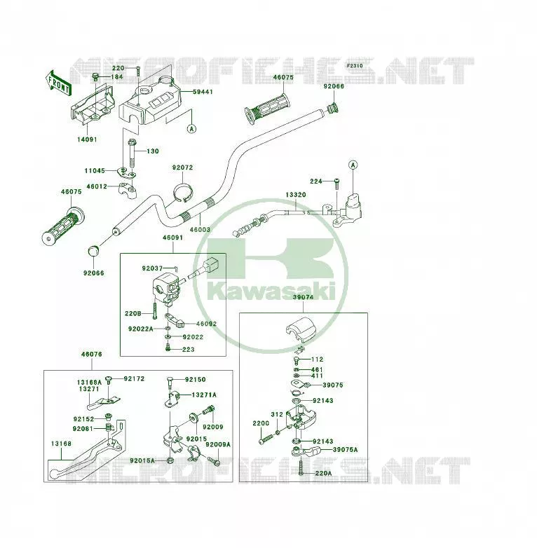 HANDLEBAR Kawasaki QUAD 300 2005 KLF300 4X4  KLF300-C17
