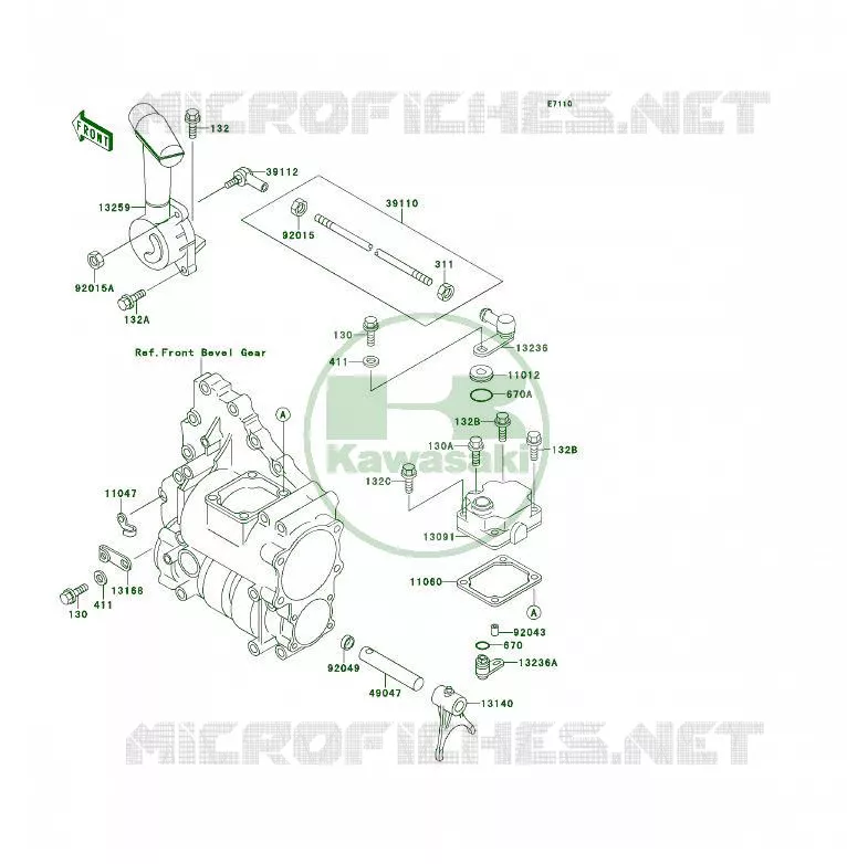 CONTROL Kawasaki QUAD 300 1990 KLF300 4X4  KLF300-C2