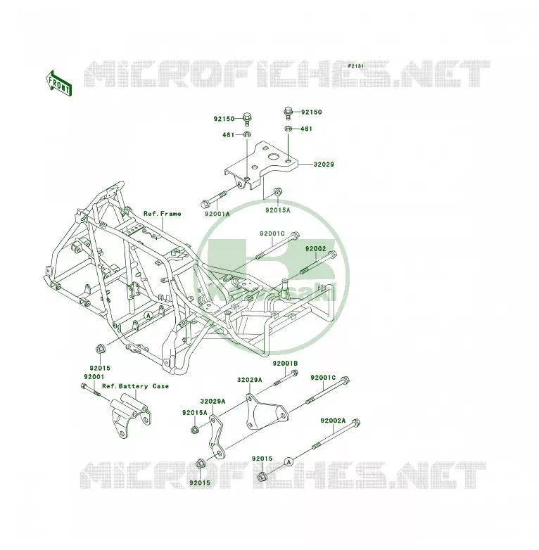 FRAME PARTS Kawasaki QUAD 300 1990 KLF300 4X4  KLF300-C2