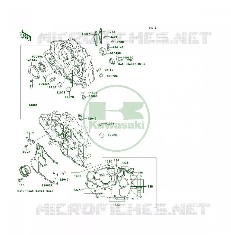 CRANKCASE(S) Kawasaki QUAD 300 1990 KLF300 4X4  KLF300-C2A