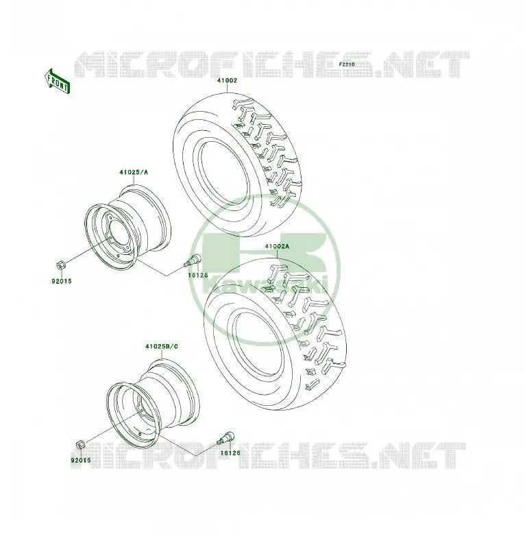 TIRES Kawasaki QUAD 300 1990 KLF300 4X4  KLF300-C2A