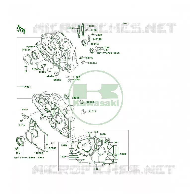 CRANKCASE(S) Kawasaki QUAD 300 1992 KLF300 4X4  KLF300-C4