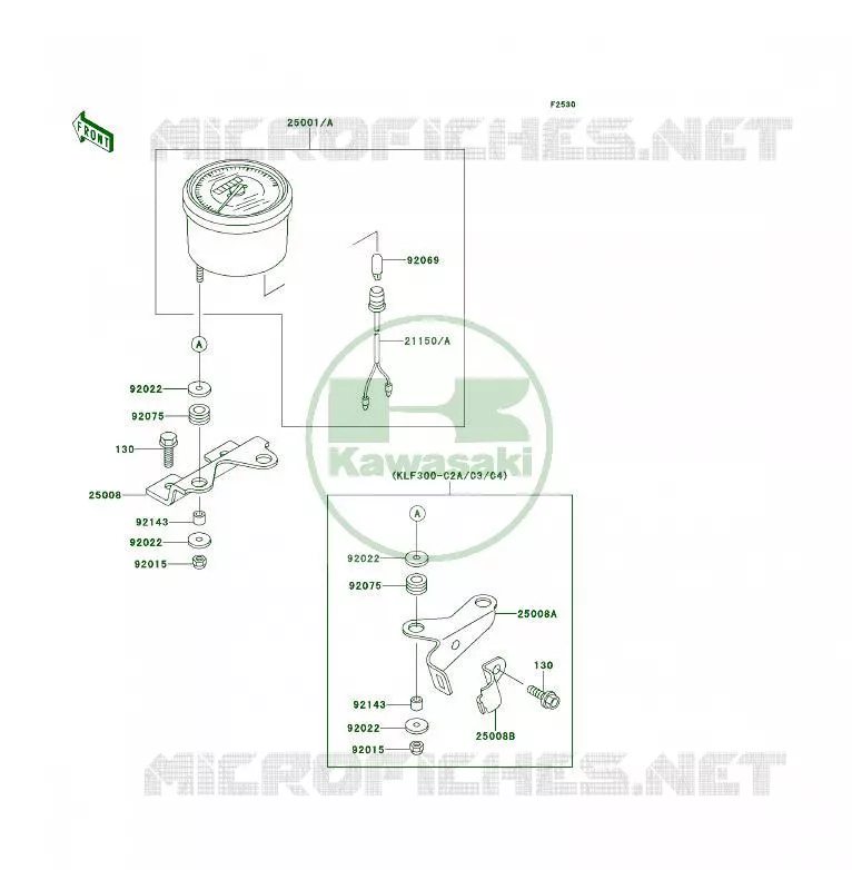 METERS Kawasaki QUAD 300 1992 KLF300 4X4  KLF300-C4
