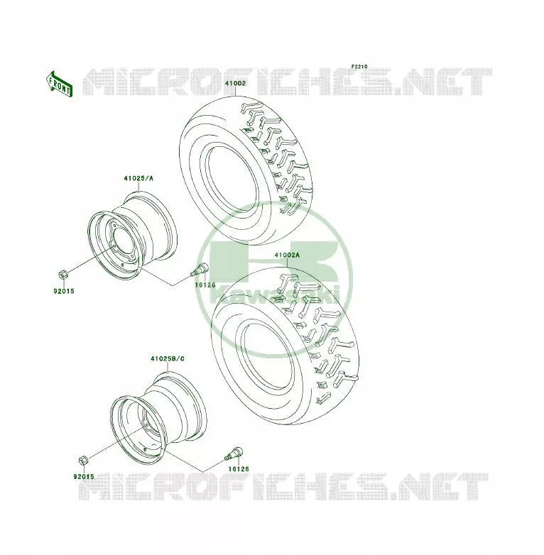 TIRES Kawasaki QUAD 300 1992 KLF300 4X4  KLF300-C4