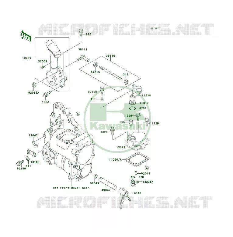CONTROL Kawasaki QUAD 300 1993 KLF300 4X4  KLF300-C5