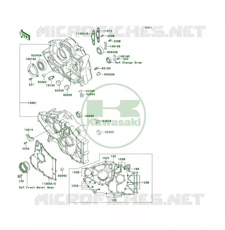 CRANKCASE(S) Kawasaki QUAD 300 1993 KLF300 4X4  KLF300-C5