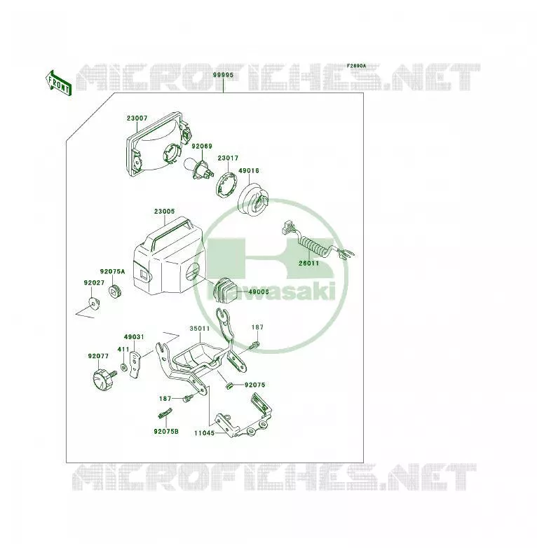 OPTION PARTS(PHARE) Kawasaki QUAD 300 1993 KLF300 4X4  KLF300-C5