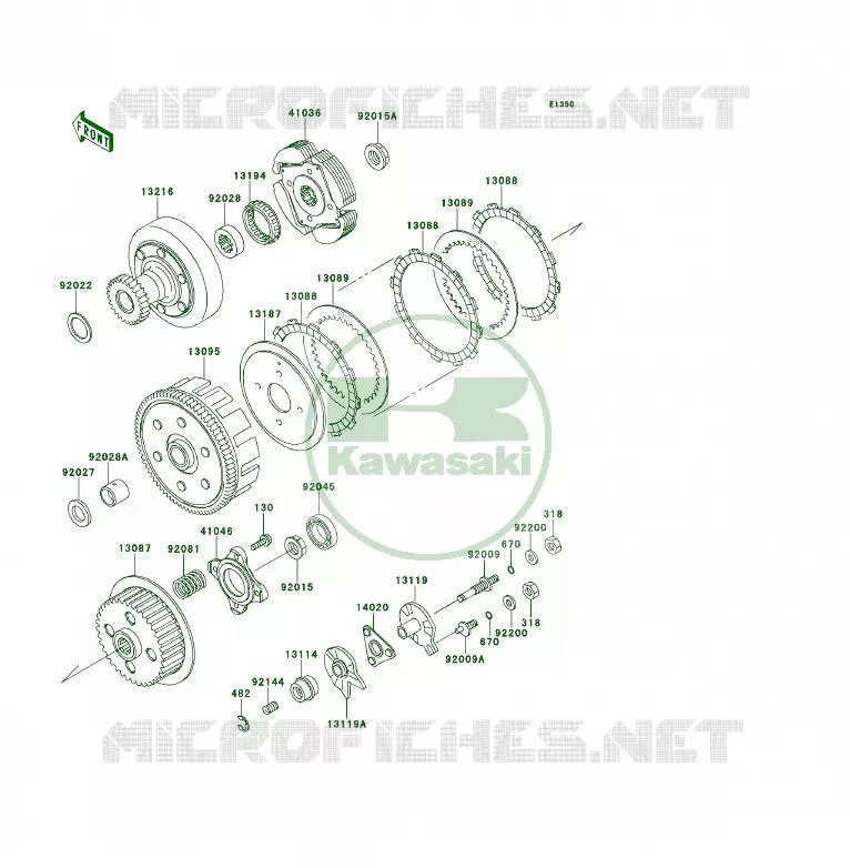 CLUTCH Kawasaki QUAD 300 1993 KLF300 4X4  KLF300-C5