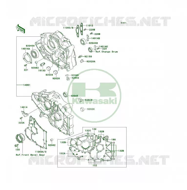 CRANKCASE(S) Kawasaki QUAD 300 1993 KLF300 4X4  KLF300-C5
