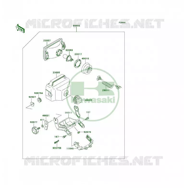 OPTION PARTS(PHARE) Kawasaki QUAD 300 1993 KLF300 4X4  KLF300-C5