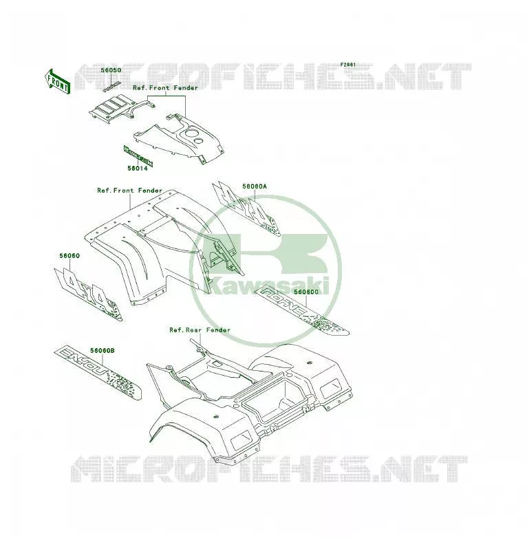 STICKER(AS) Kawasaki QUAD 300 1993 KLF300 4X4  KLF300-C5
