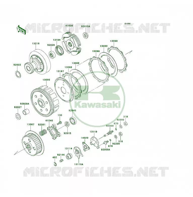 CLUTCH Kawasaki QUAD 300 1994 KLF300 4X4  KLF300-C6