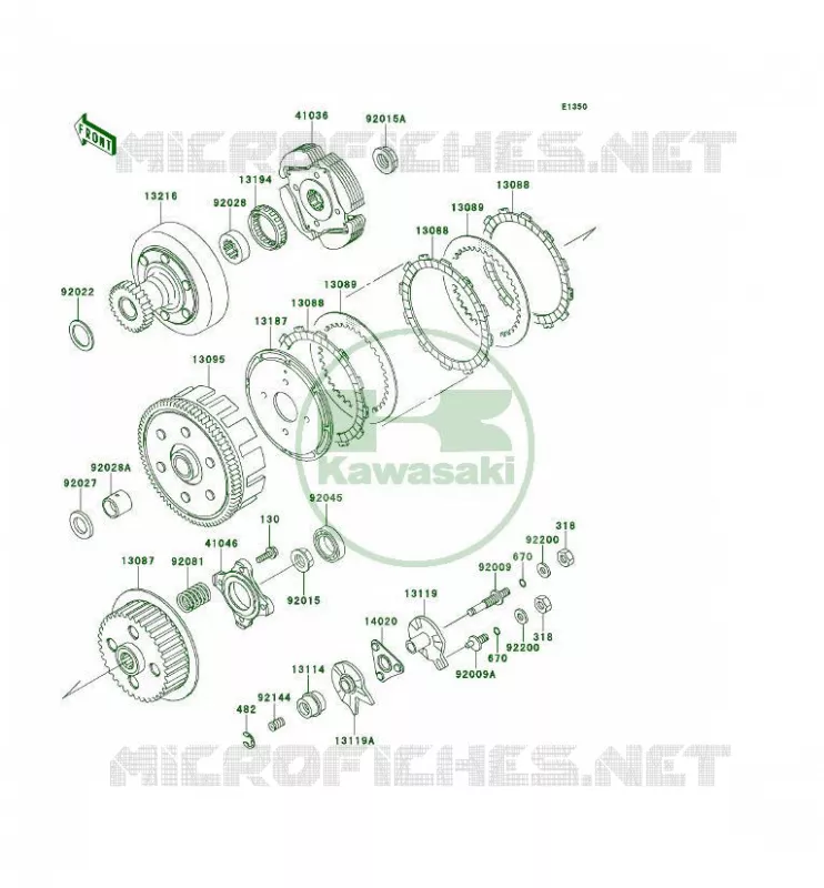 CLUTCH Kawasaki QUAD 300 1995 KLF300 4X4  KLF300-C7