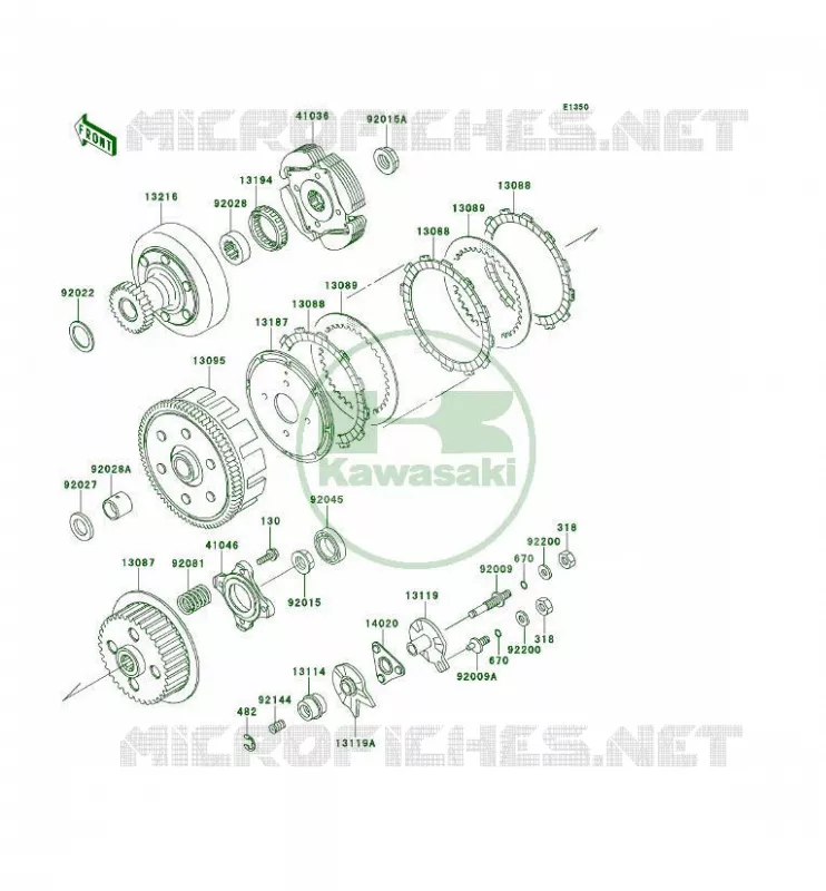 CLUTCH Kawasaki QUAD 300 1995 KLF300 4X4  KLF300-C7