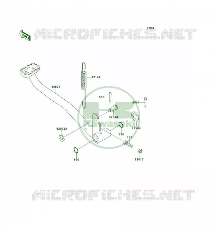 BRAKE PEDAL Kawasaki QUAD 300 1995 KLF300 4X4  KLF300-C7