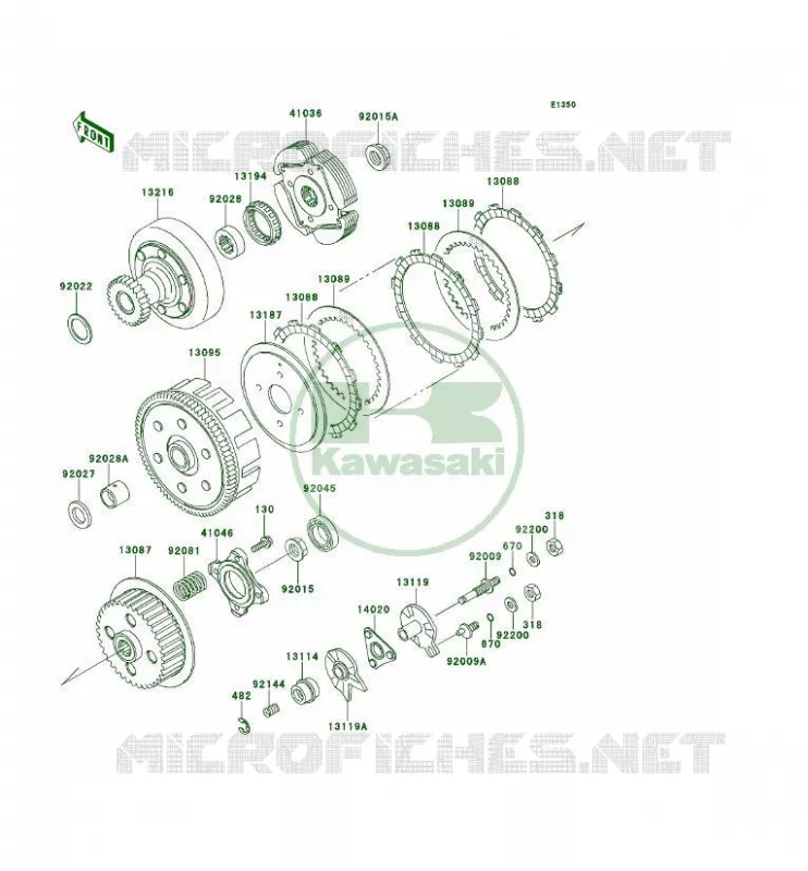 CLUTCH Kawasaki QUAD 300 1995 KLF300 4X4  KLF300-C7