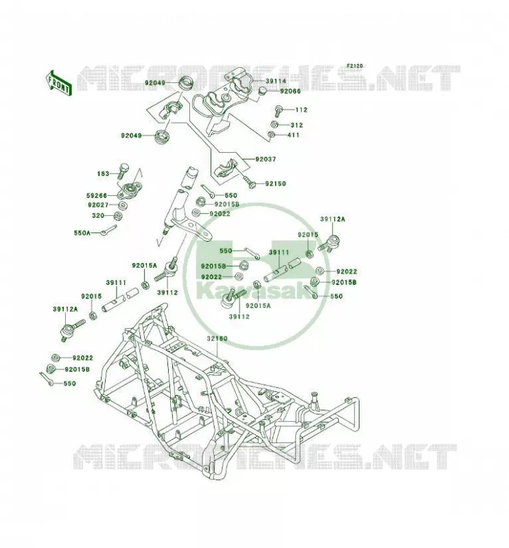 CHASSIS Kawasaki QUAD 300 1995 KLF300 4X4  KLF300-C7A