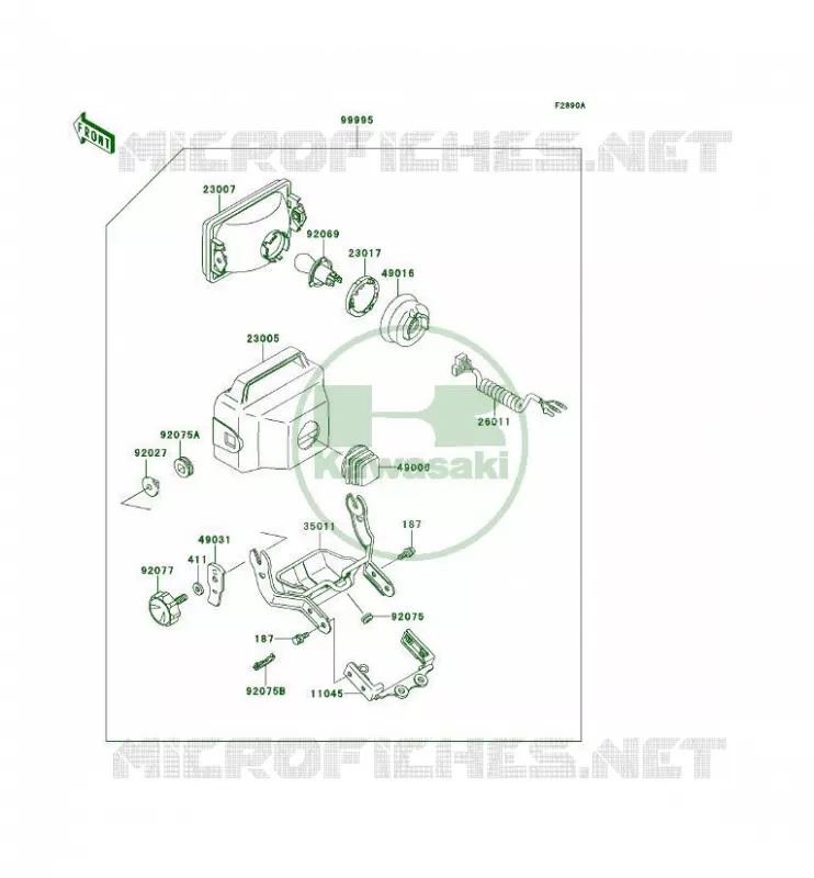 OPTION PARTS(PHARE) Kawasaki QUAD 300 1995 KLF300 4X4  KLF300-C7A