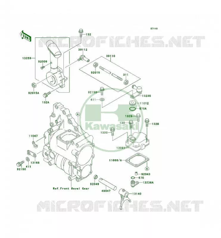 CONTROL Kawasaki QUAD 300 1996 KLF300 4X4  KLF300-C8