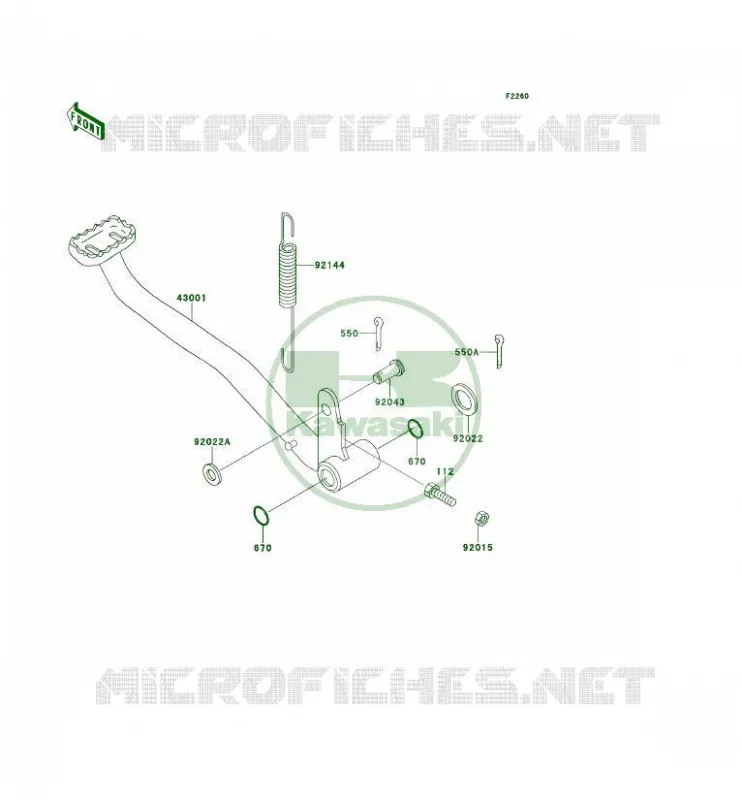 BRAKE PEDAL Kawasaki QUAD 300 1996 KLF300 4X4  KLF300-C8