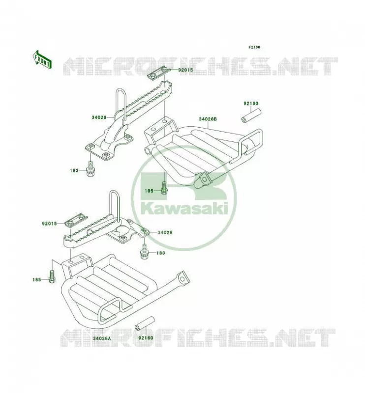 FOOTREST Kawasaki QUAD 300 1996 KLF300 4X4  KLF300-C8