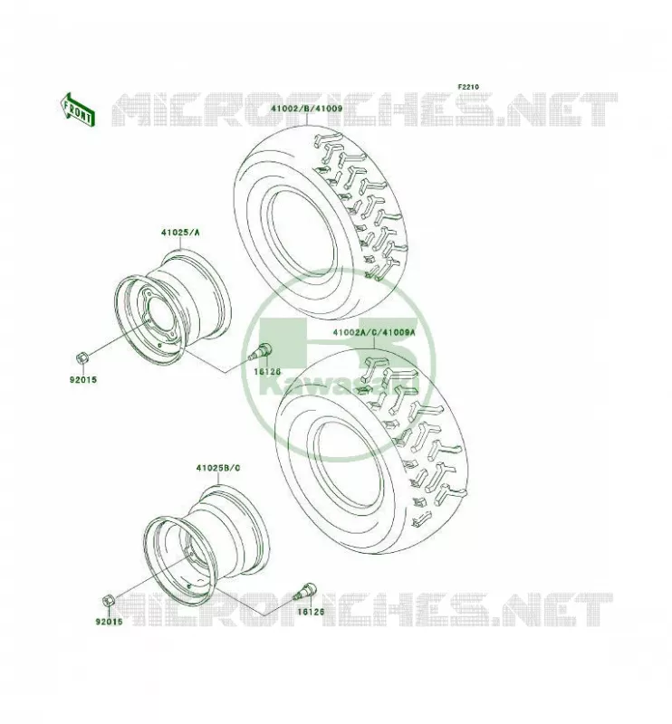 TIRES Kawasaki QUAD 300 1996 KLF300 4X4  KLF300-C8