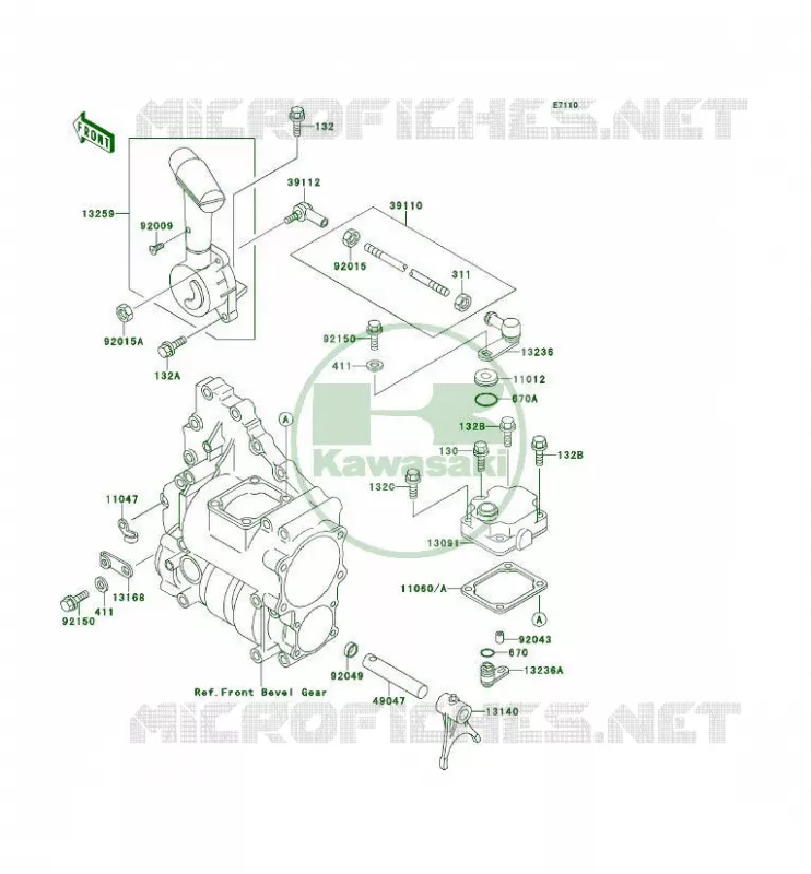 CONTROL Kawasaki QUAD 300 1997 KLF300 4X4  KLF300-C9